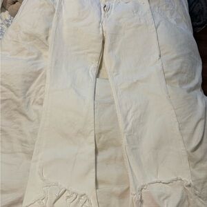 MOTHER white ripped Jeans